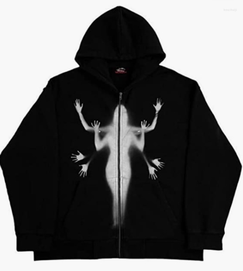 Women's Hoodies Street Hip Hop Gothic Harajuku Y2k Black Zip Up Hoodie Women 2022 Korean Coat Sweatshirt Autumn Tops
Women's Hoodies Street Hip Hop Gothic Harajuku Y2k Black Zip Up Hoodie Women 2022 Korean Coat Sweatshirt Autumn Tops
