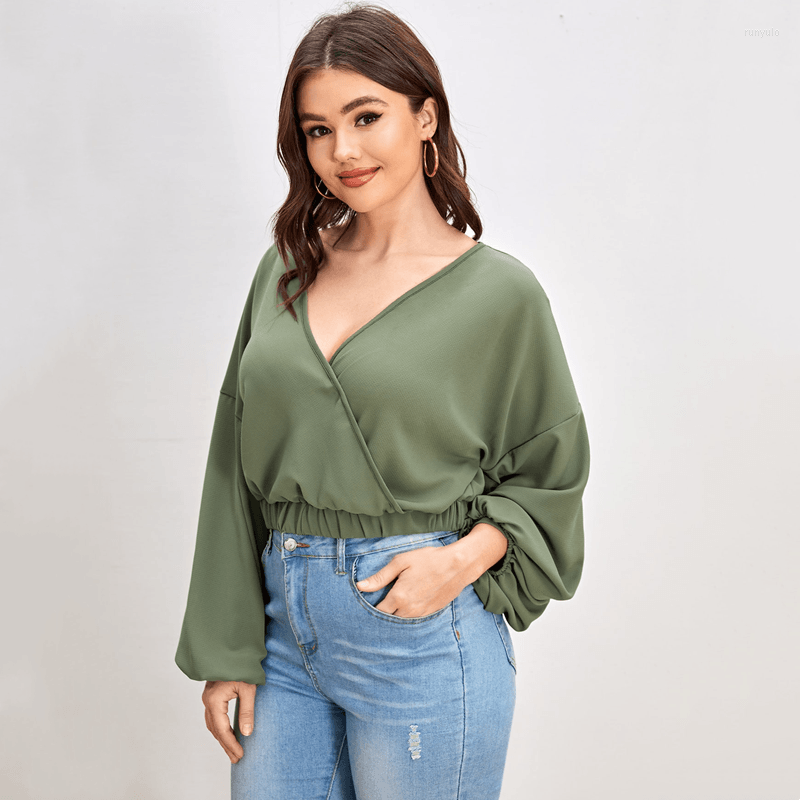 Women's Blouses Loose High Waist Casual Blouse Thin Long Sleeve Women Tops 2XL To 7XL Oversized Shirts Sexy V-neck Chiffon Blusas Mujer, Green
Women's Blouses Loose High Waist Casual Blouse Thin Long Sleeve Women Tops 2XL To 7XL Oversized Shirts Sexy V-neck Chiffon Blusas Mujer, Green