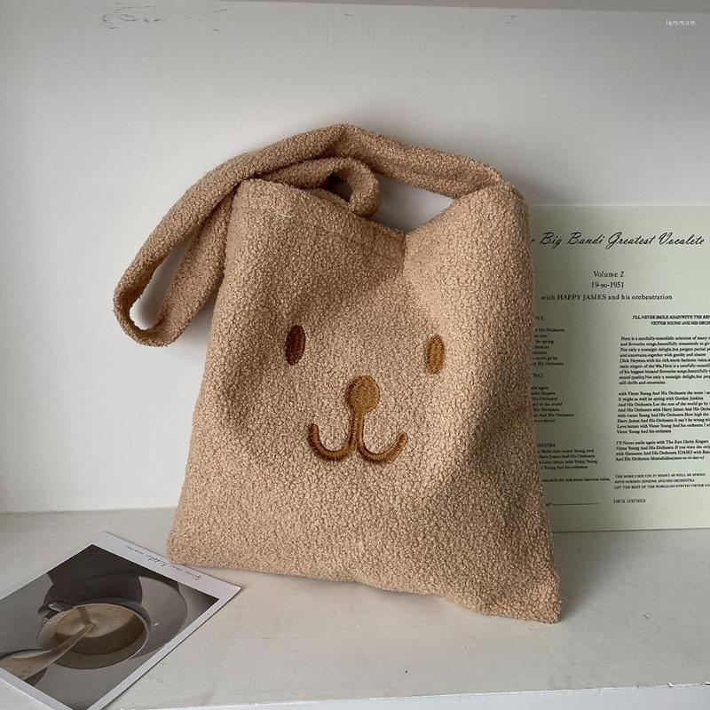 Evening Bags Plush Lamb Wool Smile Bear Pattern Shoulder Bag Women Teenager Girls Cute Tote Large Capacity Ladies Designer Handbag Bolso, White
Evening Bags Plush Lamb Wool Smile Bear Pattern Shoulder Bag Women Teenager Girls Cute Tote Large Capacity Ladies Designer Handbag Bolso, White
