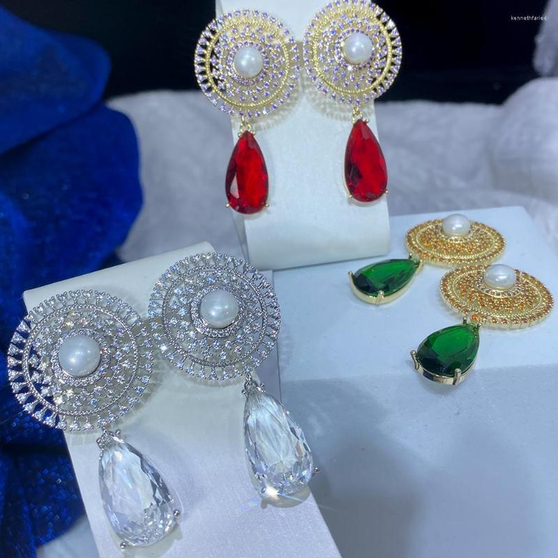 Dangle Earrings Luxury Green Red For Women Bridal Dress Wedding Accessories Fashion Jewelry With Round Shape And Water Drop Composition
Dangle Earrings Luxury Green Red For Women Bridal Dress Wedding Accessories Fashion Jewelry With Round Shape And Water Drop Composition