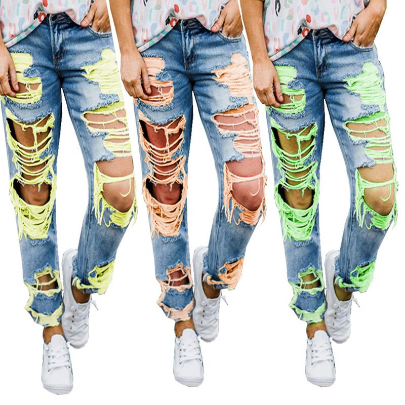 QNPQYX New Women's Holes Denim Pants High Street Oversized Straight Jeans Fashion Plus Size Denim Trousers Summer, Fluorescent green
QNPQYX New Women's Holes Denim Pants High Street Oversized Straight Jeans Fashion Plus Size Denim Trousers Summer, Fluorescent green