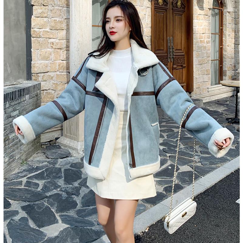 Women' Fur Herstory Winter Suede Jacket Coat Women Warm Lambswool Parka Ladies Lamb Velvet Faux PU Overcoat Womens Locomotive Bomber, Blue
Women' Fur Herstory Winter Suede Jacket Coat Women Warm Lambswool Parka Ladies Lamb Velvet Faux PU Overcoat Womens Locomotive Bomber, Blue