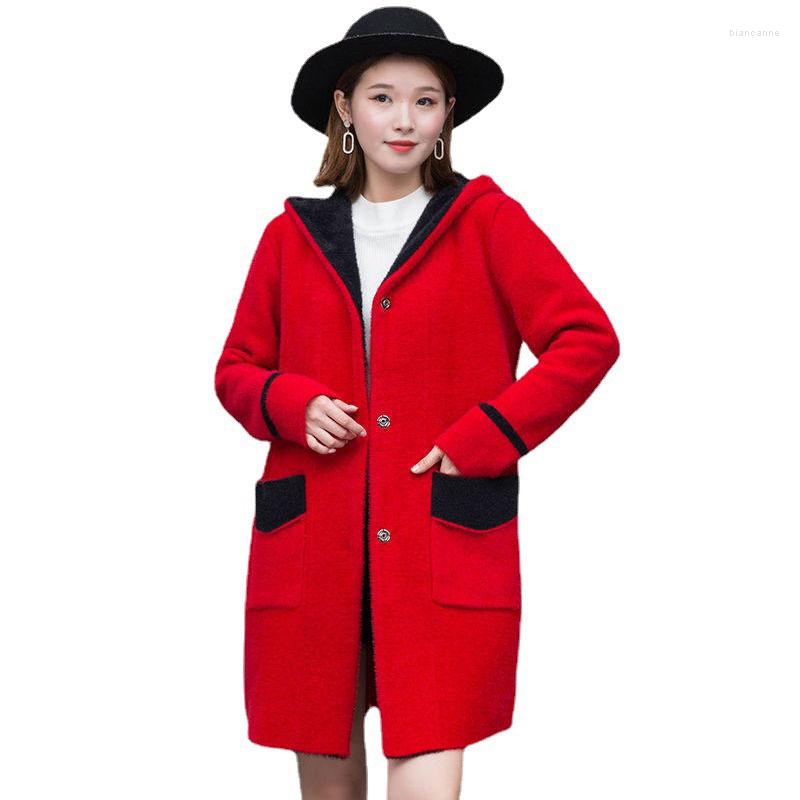 Women's Fur Women Autumn Winter Imitation Mink Velvet Thick Warm Coats Mid-length Female Hooded Cardigan Casual Large Size Slim Coat OK1349, Red
Women's Fur Women Autumn Winter Imitation Mink Velvet Thick Warm Coats Mid-length Female Hooded Cardigan Casual Large Size Slim Coat OK1349, Red