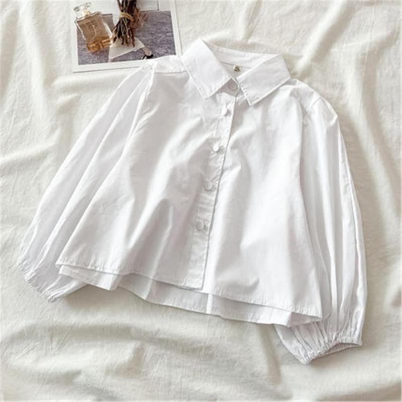 Women' Blouses 2022 Spring Autumn Puff Sleeve Turn Down Collar Women Blouse Top Ladies Short Shirts Tops And White Shirt, Blue
Women' Blouses 2022 Spring Autumn Puff Sleeve Turn Down Collar Women Blouse Top Ladies Short Shirts Tops And White Shirt, Blue