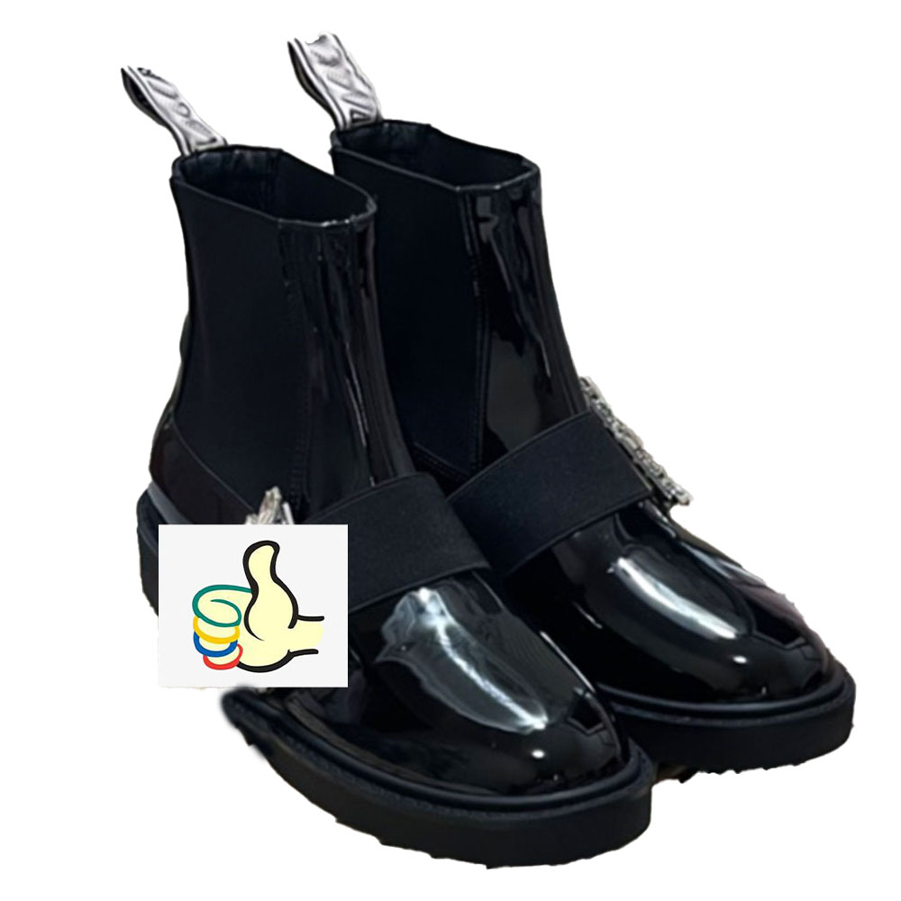 Designer Luxury Brand 2022 Autumn and Winter New Water Diamond Square Buckle Chelsea Lacquer Leather Women's Premium Thick soled Small Boots Martin Boots, Black
Designer Luxury Brand 2022 Autumn and Winter New Water Diamond Square Buckle Chelsea Lacquer Leather Women's Premium Thick soled Small Boots Martin Boots, Black
