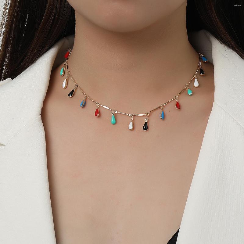 Choker Uer Unique Colorful Enamel Water Drop Pendant Necklaces For Women Gifts Gold Color Alloy Chains Chokers 2022 Fashion Jewelry
Choker Uer Unique Colorful Enamel Water Drop Pendant Necklaces For Women Gifts Gold Color Alloy Chains Chokers 2022 Fashion Jewelry