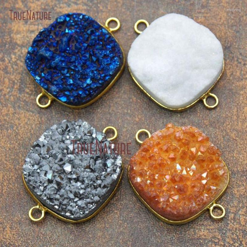 Pendant Necklaces Multi Color Titanium Electroplated Square Shape Double Bail Connectors Blue Silver Druzy Crystal Charm Approx 25 Mm
Pendant Necklaces Multi Color Titanium Electroplated Square Shape Double Bail Connectors Blue Silver Druzy Crystal Charm Approx 25 Mm
