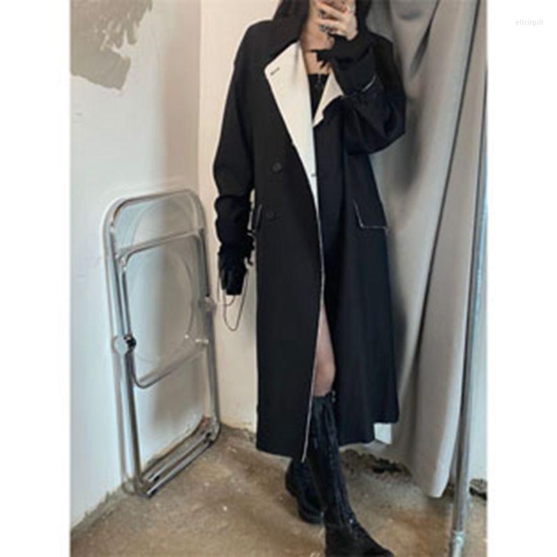 Women' Trench Coats 2022 Vintage Color Contrast Windbreaker Women' Spring And Autumn Loose Splicing Mid Length Top Senior Design Coat, Black
Women' Trench Coats 2022 Vintage Color Contrast Windbreaker Women' Spring And Autumn Loose Splicing Mid Length Top Senior Design Coat, Black