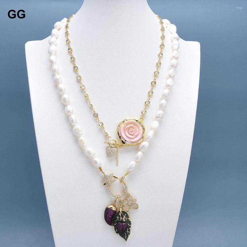Pendant Necklaces GuaiGuai Jewelry Cultured White Keshi Pearl Necklace Gold Plated Pink Queen Conch Flower CZ Insect Heart
Pendant Necklaces GuaiGuai Jewelry Cultured White Keshi Pearl Necklace Gold Plated Pink Queen Conch Flower CZ Insect Heart