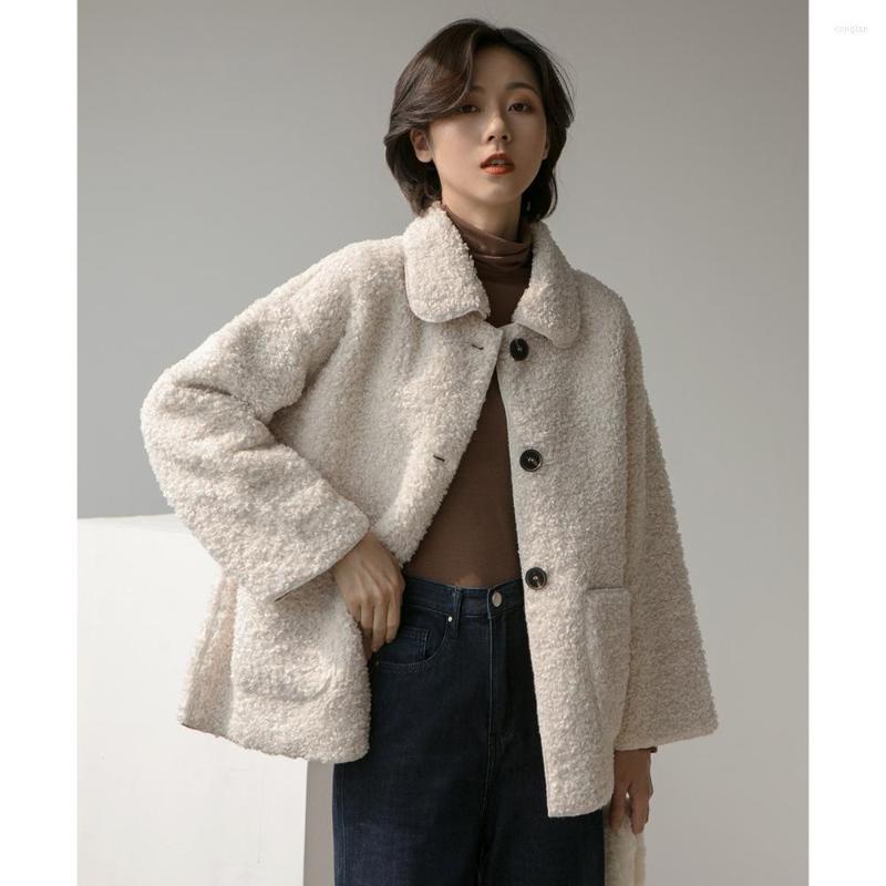 Women' Fur Jacket 2022 Autumn And Winter Single-breasted Imitation Lamb Hair In The Long Coat Female, Beige
Women' Fur Jacket 2022 Autumn And Winter Single-breasted Imitation Lamb Hair In The Long Coat Female, Beige