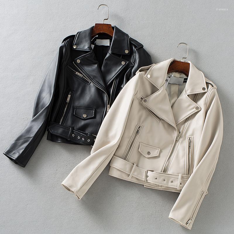Women' Leather Trendy 2121 Women Faux Jacket With Belt Spring Autumn Moto Biker Loose Pu Coat Streetwear Ladies Outwear, Beige
Women' Leather Trendy 2121 Women Faux Jacket With Belt Spring Autumn Moto Biker Loose Pu Coat Streetwear Ladies Outwear, Beige
