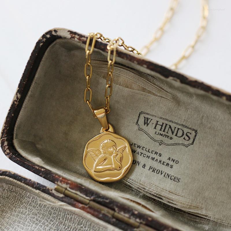 Pendant Necklaces MODAGIRL Fashion Angel Medallion Gold Plated Necklace Stainless Steel Jewelry For Women Birthday Gift
Pendant Necklaces MODAGIRL Fashion Angel Medallion Gold Plated Necklace Stainless Steel Jewelry For Women Birthday Gift