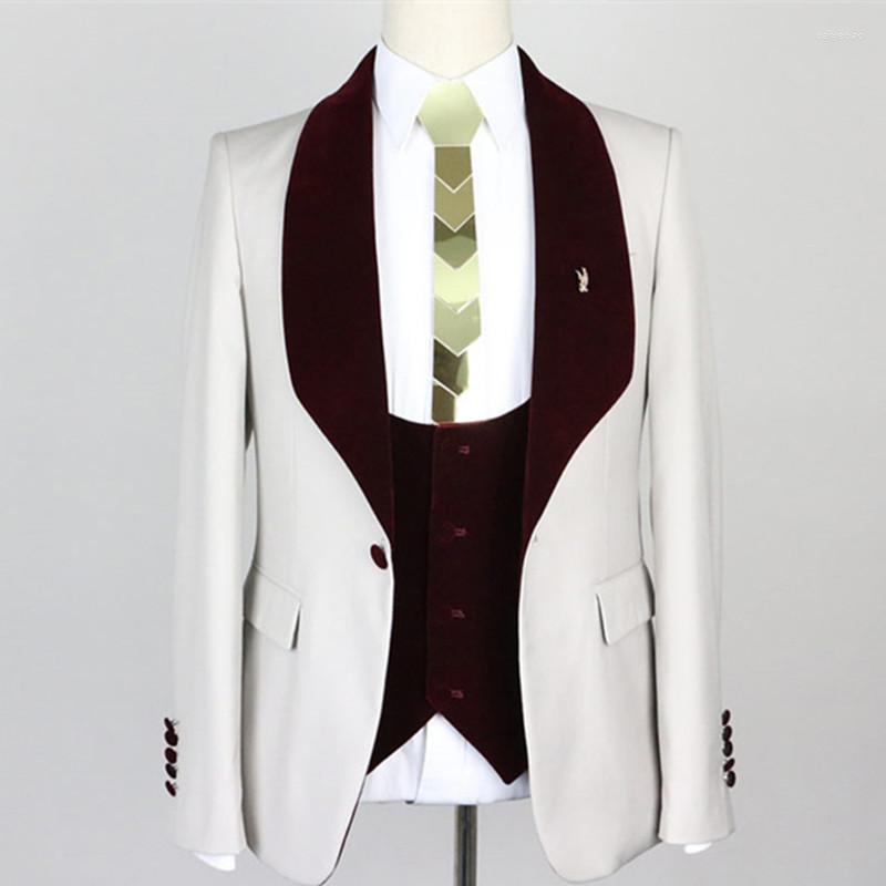 Men's Suits 3 Piece Casual Men For Wedding Prom Dinner Burgundy Shawl Lapel Groom Tuxedos Fashion Man Suit Waistcoat With Pants, Beige
Men's Suits 3 Piece Casual Men For Wedding Prom Dinner Burgundy Shawl Lapel Groom Tuxedos Fashion Man Suit Waistcoat With Pants, Beige