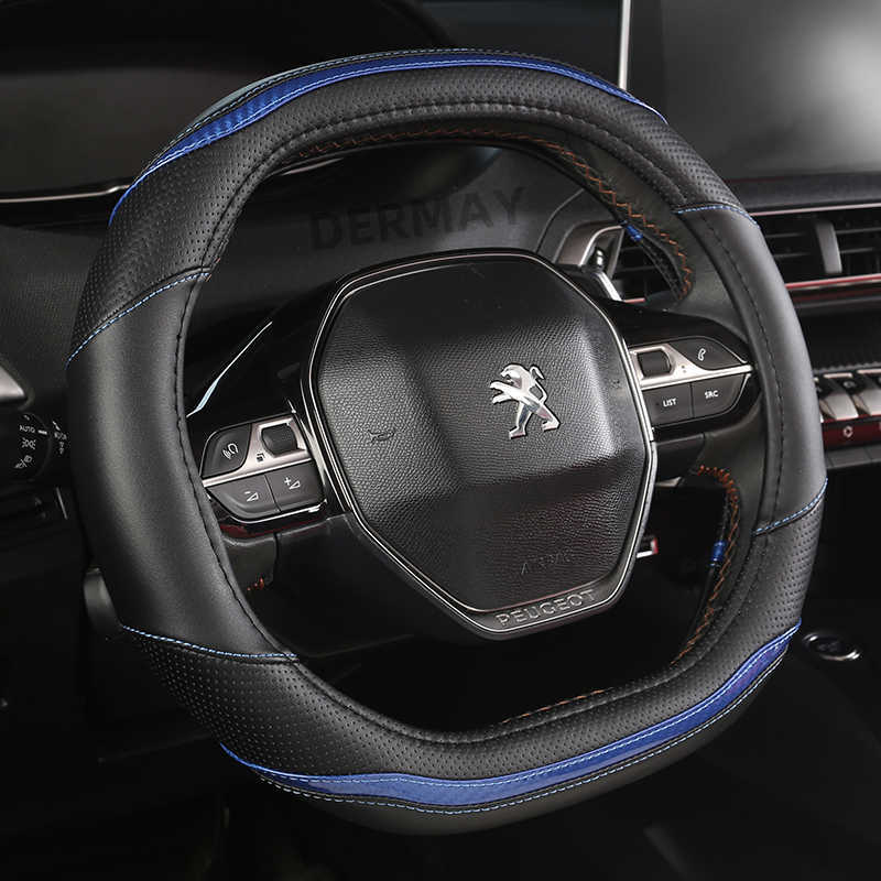 Steering Wheel Covers for Peugeot 3008 4008 5008 Car Steering Wheel Cover Carbon Fibre PU Leather Auto Accessories interior Coche T221108