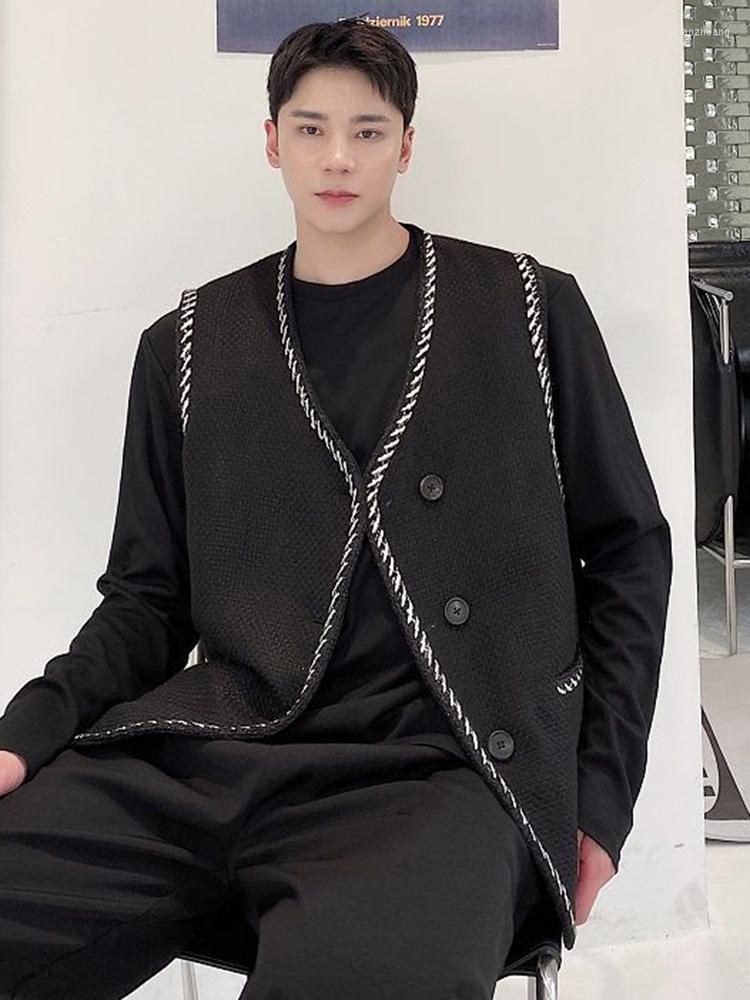 Men's Vests Fashion Knitting Versatile Korean Men's Vest 2023 Autumn Single Breasted Sleeveless Casual Male Tops 2A5780, Black
Men's Vests Fashion Knitting Versatile Korean Men's Vest 2023 Autumn Single Breasted Sleeveless Casual Male Tops 2A5780, Black