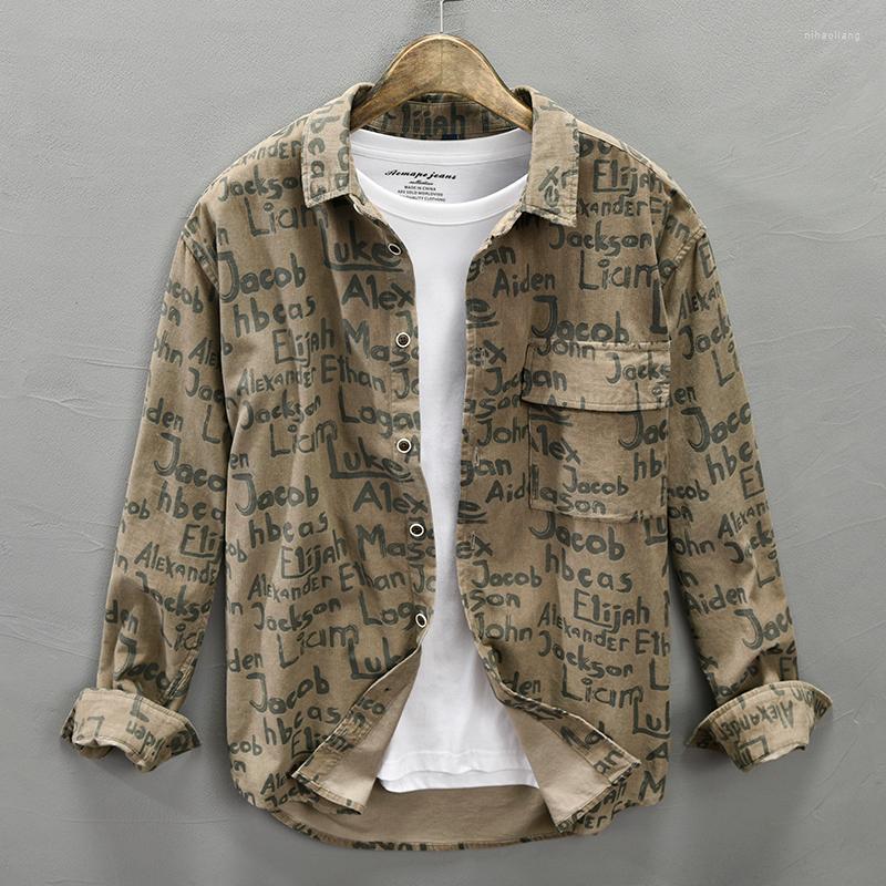 Men's Casual Shirts Men's Autumn And Winter Loose Cotton Printed Long Sleeve Letter Print Retro Brown Large Pocket Corduroy Workwear, Yellow
Men's Casual Shirts Men's Autumn And Winter Loose Cotton Printed Long Sleeve Letter Print Retro Brown Large Pocket Corduroy Workwear, Yellow