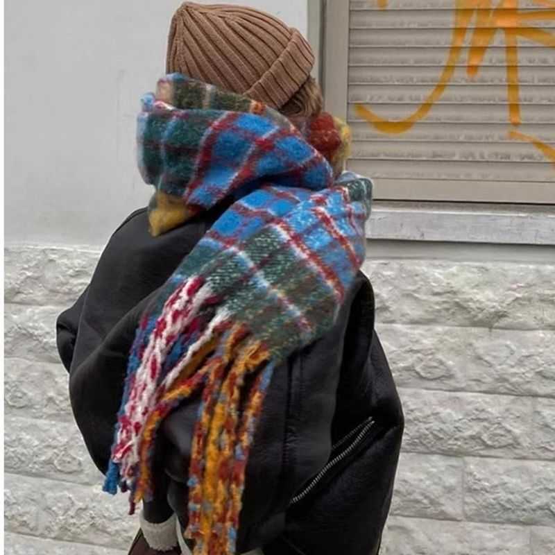 Scarves ins Mesh Red Same autumn and winter color check cashmere tassel scarves thickened warm scarf shawl
Scarves ins Mesh Red Same autumn and winter color check cashmere tassel scarves thickened warm scarf shawl