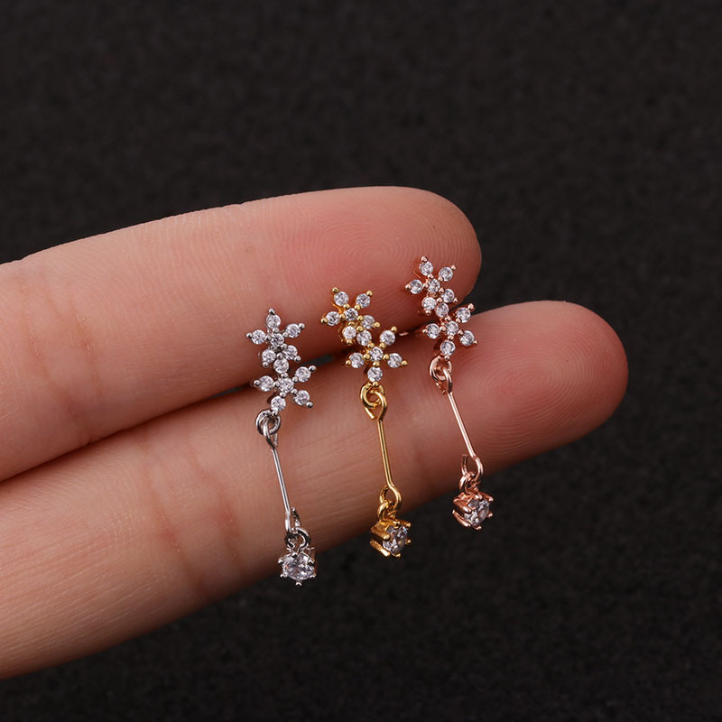 Fashion Dangle Earring Stainless Steel CZ Zircon Piercing Flower Earring For Women Drop Jewelry 1 Pc
Fashion Dangle Earring Stainless Steel CZ Zircon Piercing Flower Earring For Women Drop Jewelry 1 Pc