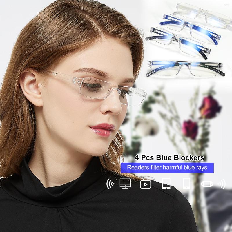 Sunglasses MARE AZZURO 4 Pairs Blue Light Blocking Computer Reading Glasses Women Clear Frame Rimless Readers 1.0 1.5 2.0 2.5 3.0 3.5 4.0
Sunglasses MARE AZZURO 4 Pairs Blue Light Blocking Computer Reading Glasses Women Clear Frame Rimless Readers 1.0 1.5 2.0 2.5 3.0 3.5 4.0