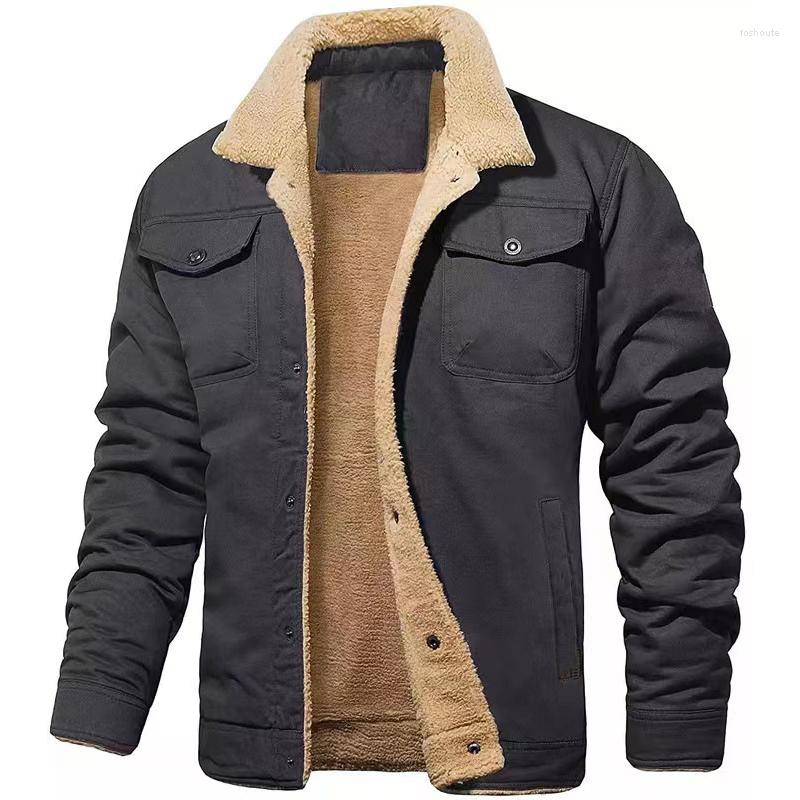 Men' Jackets Autumn Winter Vintage Solid Color Plush Jacket Men Casual Long Sleeve Single Breasted Coat Fashion Loose Warm Pocket Top, A003
Men' Jackets Autumn Winter Vintage Solid Color Plush Jacket Men Casual Long Sleeve Single Breasted Coat Fashion Loose Warm Pocket Top, A003