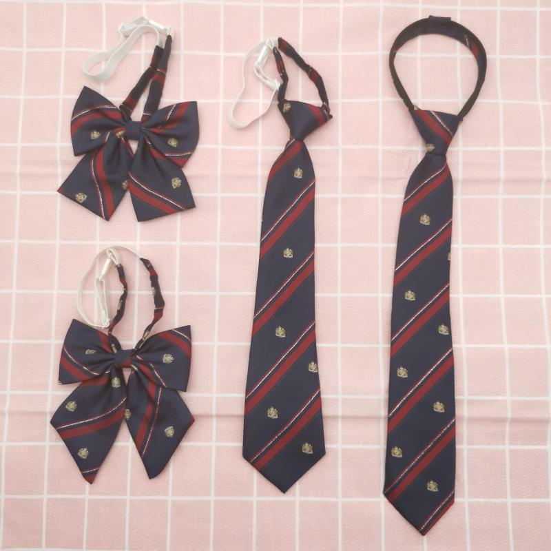 Bow Ties Business Attire DK Silver Silk Crown Navy Blue Tie School Uniform Student Stripe College Style JK Suit
Bow Ties Business Attire DK Silver Silk Crown Navy Blue Tie School Uniform Student Stripe College Style JK Suit