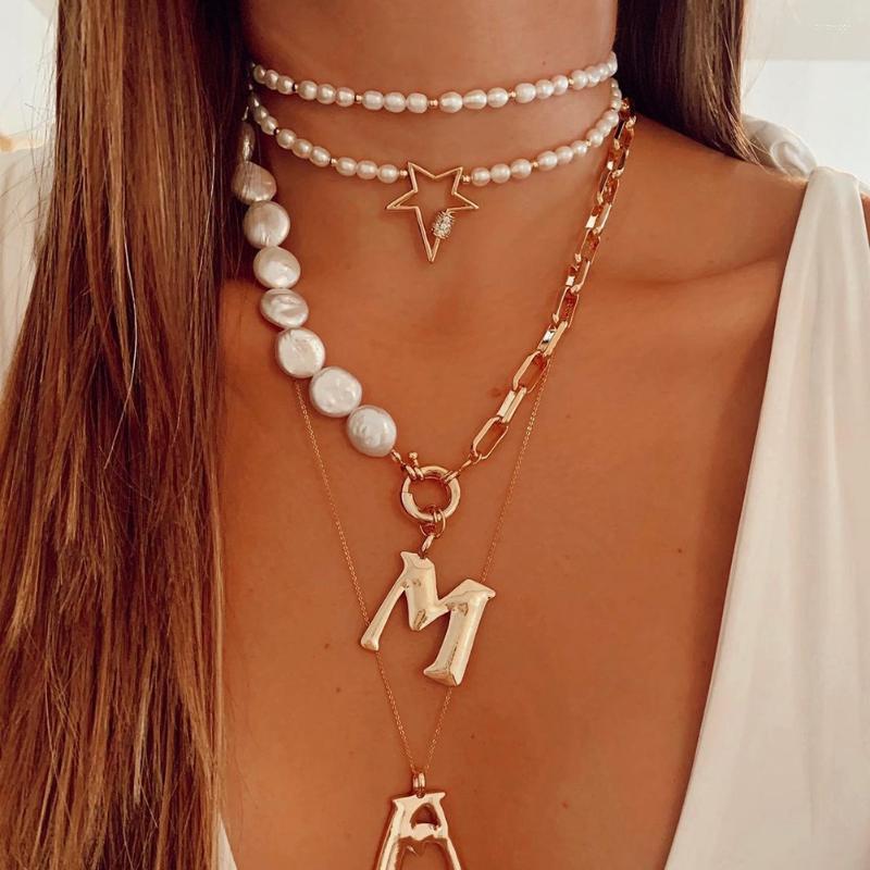 Choker Dvacaman Retro Simple Pearl Letter Pendant Initial Necklace For Women Boho Statement Multi Layered Chunky Chain Jewelry 
Choker Dvacaman Retro Simple Pearl Letter Pendant Initial Necklace For Women Boho Statement Multi Layered Chunky Chain Jewelry