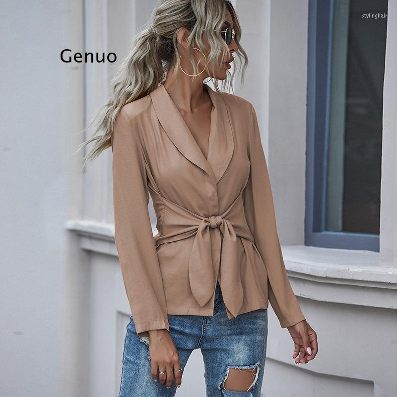 Women' Suits Outwear Notched Neck Brown Blazers Mujer Lace Up Woman Tshirts Tailored Coat Long Sleeve Suit Jackets For Women 2022 Fashion
Women' Suits Outwear Notched Neck Brown Blazers Mujer Lace Up Woman Tshirts Tailored Coat Long Sleeve Suit Jackets For Women 2022 Fashion