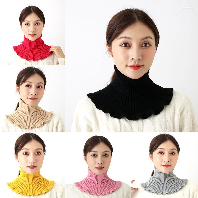 Scarves Women Turtleneck Ribbed Knitted False Fake Collar Ladies Winter Windproof Sunscreen Solid Color Ruffles Detachable Scarf Wrap
Scarves Women Turtleneck Ribbed Knitted False Fake Collar Ladies Winter Windproof Sunscreen Solid Color Ruffles Detachable Scarf Wrap