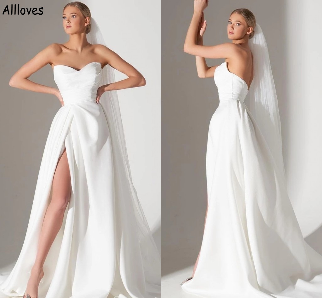 Minimalist Simpel Satin A Line Wedding Dresses Sexy Sweetheart Pleats Side Slit Boho Garden Bridal Gowns Fashion Backless Sweep Train Robes de Mariee Modern CL1387, Burgundy
Minimalist Simpel Satin A Line Wedding Dresses Sexy Sweetheart Pleats Side Slit Boho Garden Bridal Gowns Fashion Backless Sweep Train Robes de Mariee Modern CL1387, Burgundy