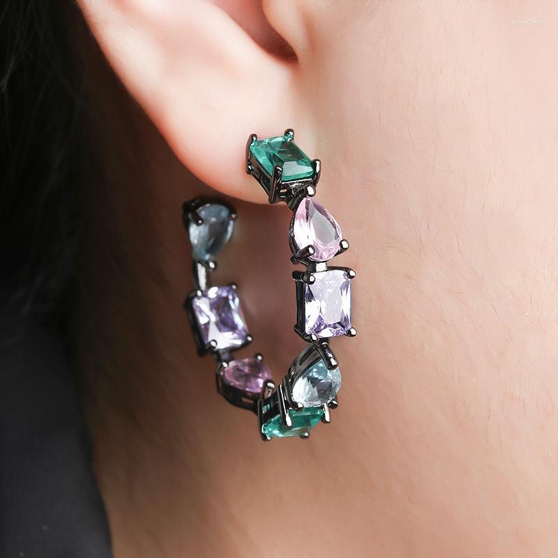 Hoop Earrings White Black Copper Colorful Large Cubic Zirconia Big Round Fashion Female Party Gift For Womens Jewelry
Hoop Earrings White Black Copper Colorful Large Cubic Zirconia Big Round Fashion Female Party Gift For Womens Jewelry