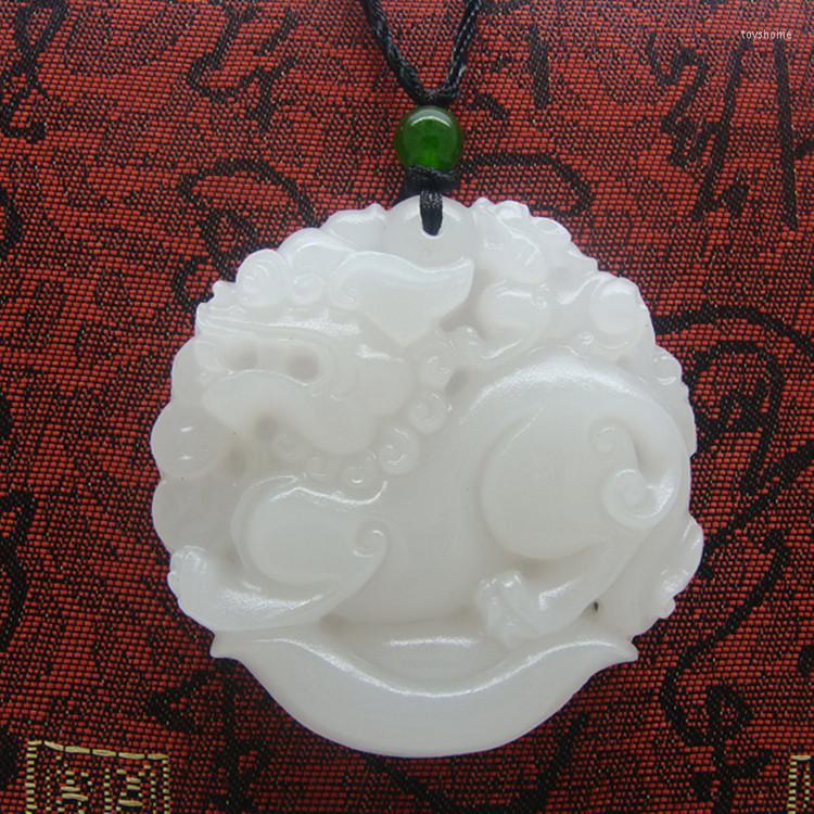 Pendant Necklaces Pure Natural White Stone Kylin Auspicious Animal Gold Afghan Men And Women
Pendant Necklaces Pure Natural White Stone Kylin Auspicious Animal Gold Afghan Men And Women