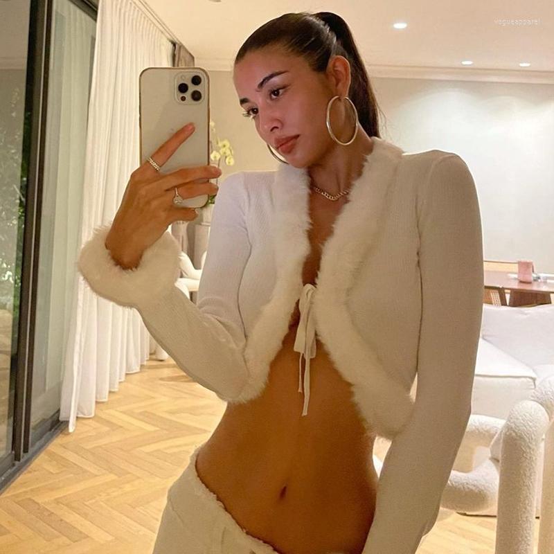 Women' Knits Furry Y2K Knitwear Trim Tie-up Sexy Fur Sweater Women Long Sleeve V Neck Cardigan Knit Crop Tops Elegant Ins, Black
Women' Knits Furry Y2K Knitwear Trim Tie-up Sexy Fur Sweater Women Long Sleeve V Neck Cardigan Knit Crop Tops Elegant Ins, Black
