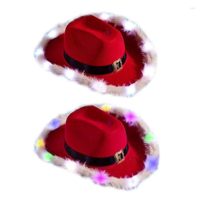 Berets Light-up Cowgirl Cowboy Hats For Women Men Thick Fabric Hat With Led Brim Christmas Jazz Felt Casual Drop, White light
Berets Light-up Cowgirl Cowboy Hats For Women Men Thick Fabric Hat With Led Brim Christmas Jazz Felt Casual Drop, White light