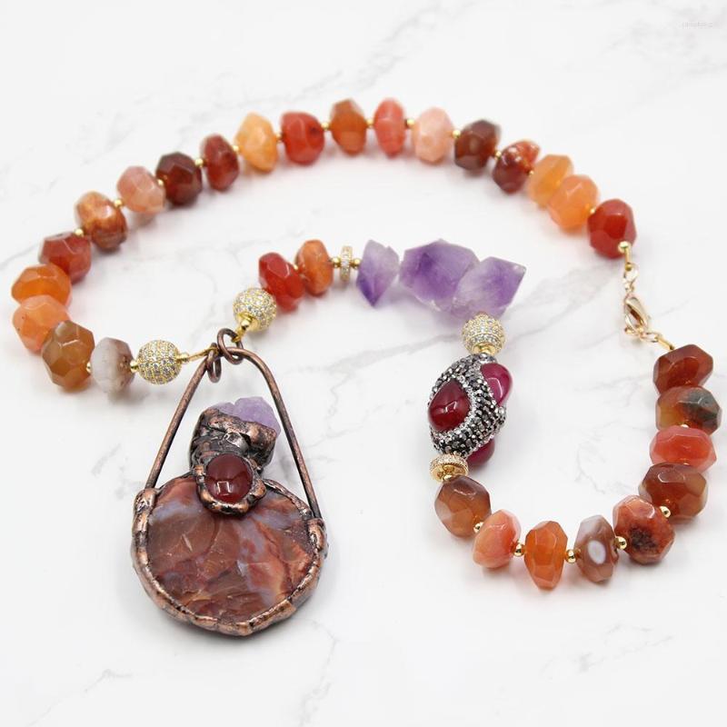 Pendant Necklaces GuaiGuai Jewelry Faceted Shape Red Agates Nugget CZ Beads Necklace Carnelian Amethyst Bottle Shaped
Pendant Necklaces GuaiGuai Jewelry Faceted Shape Red Agates Nugget CZ Beads Necklace Carnelian Amethyst Bottle Shaped
