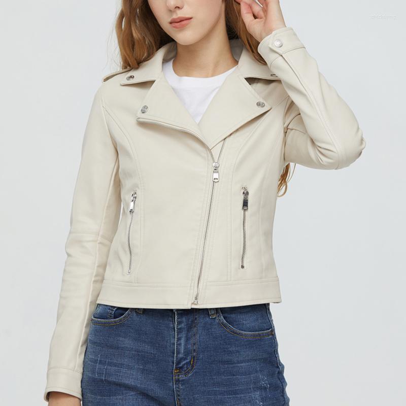 Women' Leather Trendy Autumn Women Moto Biker Short Pu Jacket Streetwear Female Turndown Collar Zipper Faux Coat Outwear, Beige
Women' Leather Trendy Autumn Women Moto Biker Short Pu Jacket Streetwear Female Turndown Collar Zipper Faux Coat Outwear, Beige