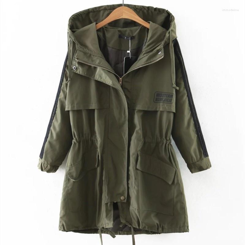 Women' Trench Coats Drawstring Autumn Women' Windbreaker Hooded Army Green/Black Colors Leisure Zipper Sports Fashion Loose Outerwear
Women' Trench Coats Drawstring Autumn Women' Windbreaker Hooded Army Green/Black Colors Leisure Zipper Sports Fashion Loose Outerwear