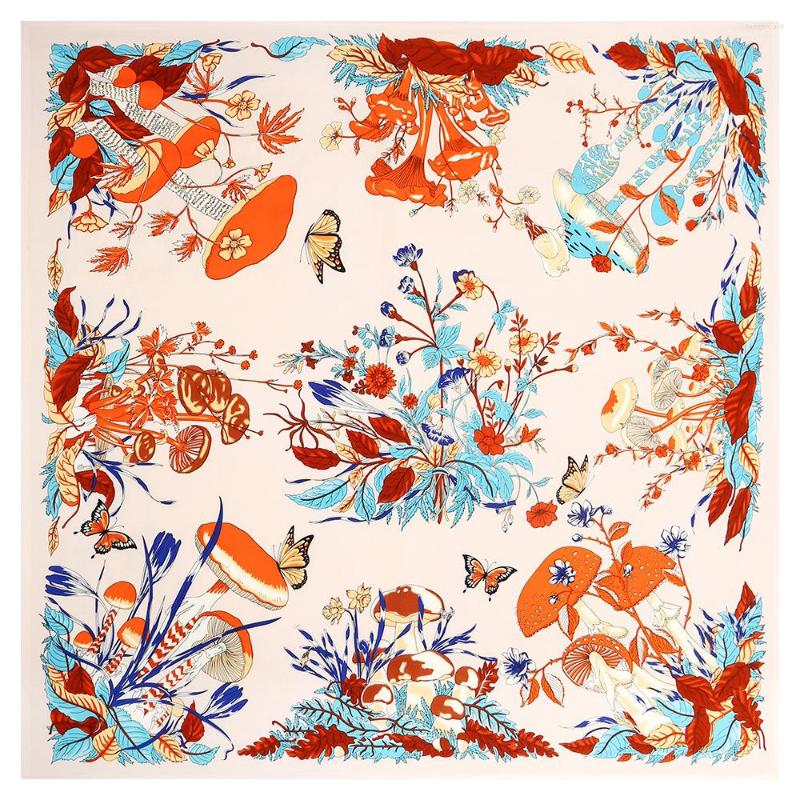 Scarves POBING Silk Square Scarf Mushroom Flower Print Woman Scarves&Wraps Fashion Spanish Foulard Bandana Lady Hijabs 130cm
Scarves POBING Silk Square Scarf Mushroom Flower Print Woman Scarves&Wraps Fashion Spanish Foulard Bandana Lady Hijabs 130cm