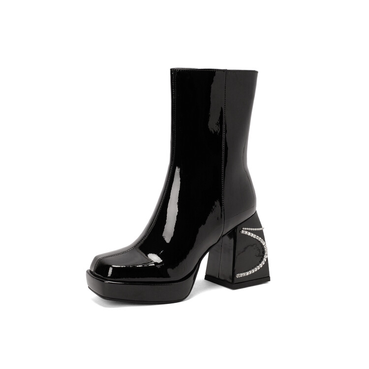 Winter Knee Short BootS Women Designer Round Toe Block High Heel shoes Patent Leather Leather Party Wedding Fashion Luxury Platform Lady Rhinestone YGN48-J190-1, Black-flock lined
Winter Knee Short BootS Women Designer Round Toe Block High Heel shoes Patent Leather Leather Party Wedding Fashion Luxury Platform Lady Rhinestone YGN48-J190-1, Black-flock lined