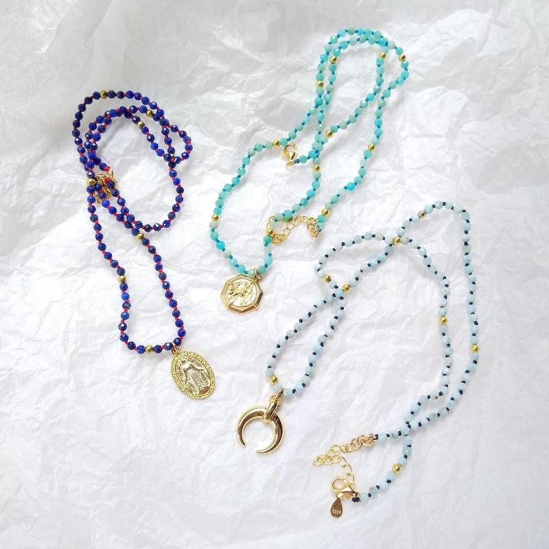 Chains Lii Ji 925 Sterling Silver Gemstone Necklace Natural Lapis Lazuli /Larimar /Amazonite Real Stone Gold Plated Pendant Jewelry
Chains Lii Ji 925 Sterling Silver Gemstone Necklace Natural Lapis Lazuli /Larimar /Amazonite Real Stone Gold Plated Pendant Jewelry