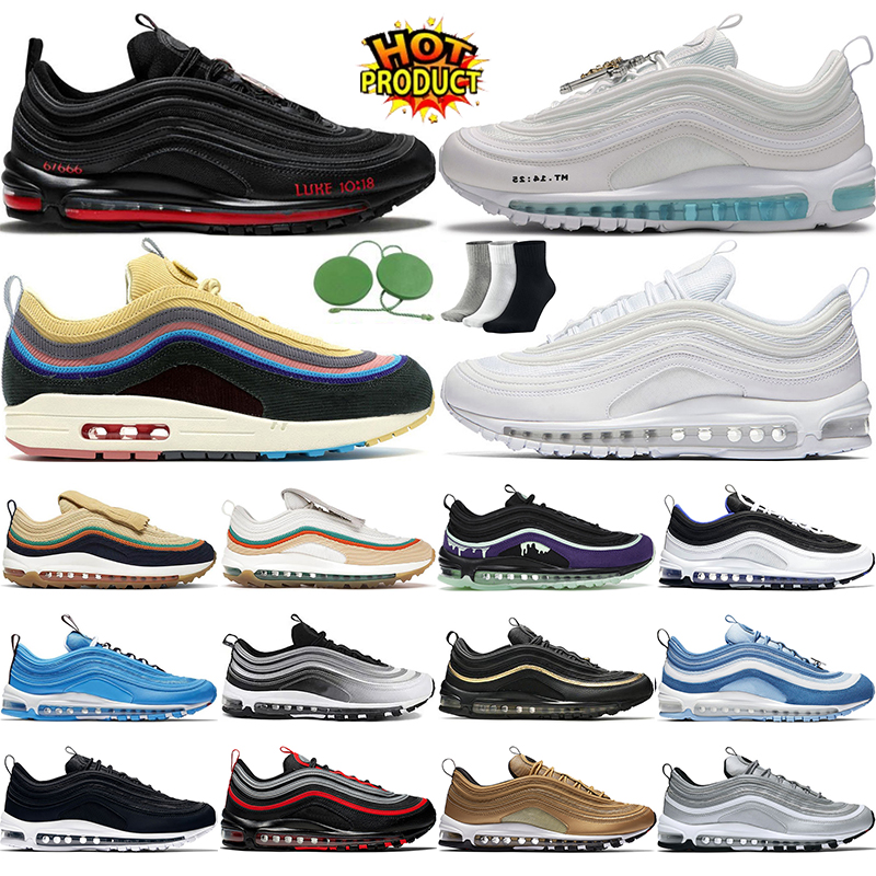 Running Shoes 97 97s Jesus Shoes Satan Sean Wotherspoon Triple White Black Halloween Silver Bullet Blue Hero Bred Barely Rose Mens Womens trainer sneaker sports
Running Shoes 97 97s Jesus Shoes Satan Sean Wotherspoon Triple White Black Halloween Silver Bullet Blue Hero Bred Barely Rose Mens Womens trainer sneaker sports