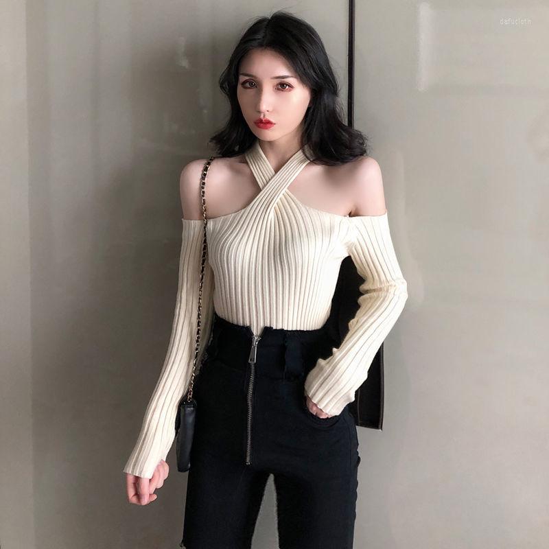 Women' Sweaters Woman Chandails Sexy Halter Off-the-Shoulder Inner Wear Autumn Winter Air Knitted Shirt Long Sleeve Women, Black
Women' Sweaters Woman Chandails Sexy Halter Off-the-Shoulder Inner Wear Autumn Winter Air Knitted Shirt Long Sleeve Women, Black