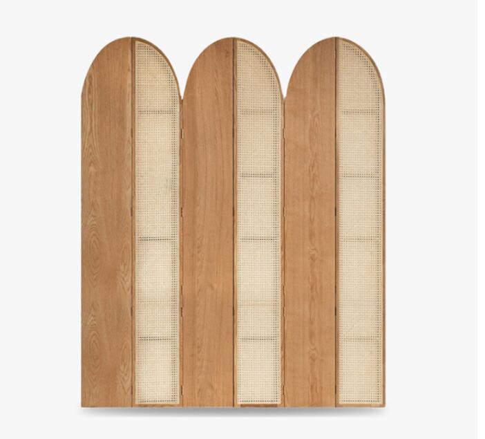 Screens blocks living room solid wood folding screen the rattan woven hollow partition modern simple log foldings seat Dividers