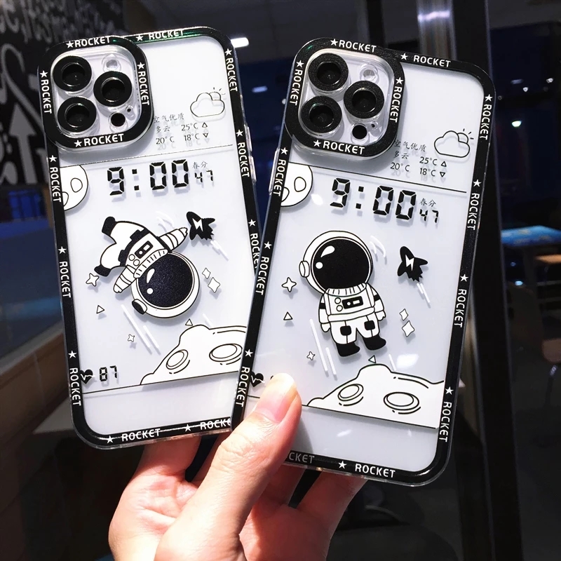 Luxury cases Cartoon Transparent Astronaut Phone Case For iPhone 11 12 13 14 Pro Max XS X XR 7 8 Plus SE Cute Bumper Back Cover
Luxury cases Cartoon Transparent Astronaut Phone Case For iPhone 11 12 13 14 Pro Max XS X XR 7 8 Plus SE Cute Bumper Back Cover