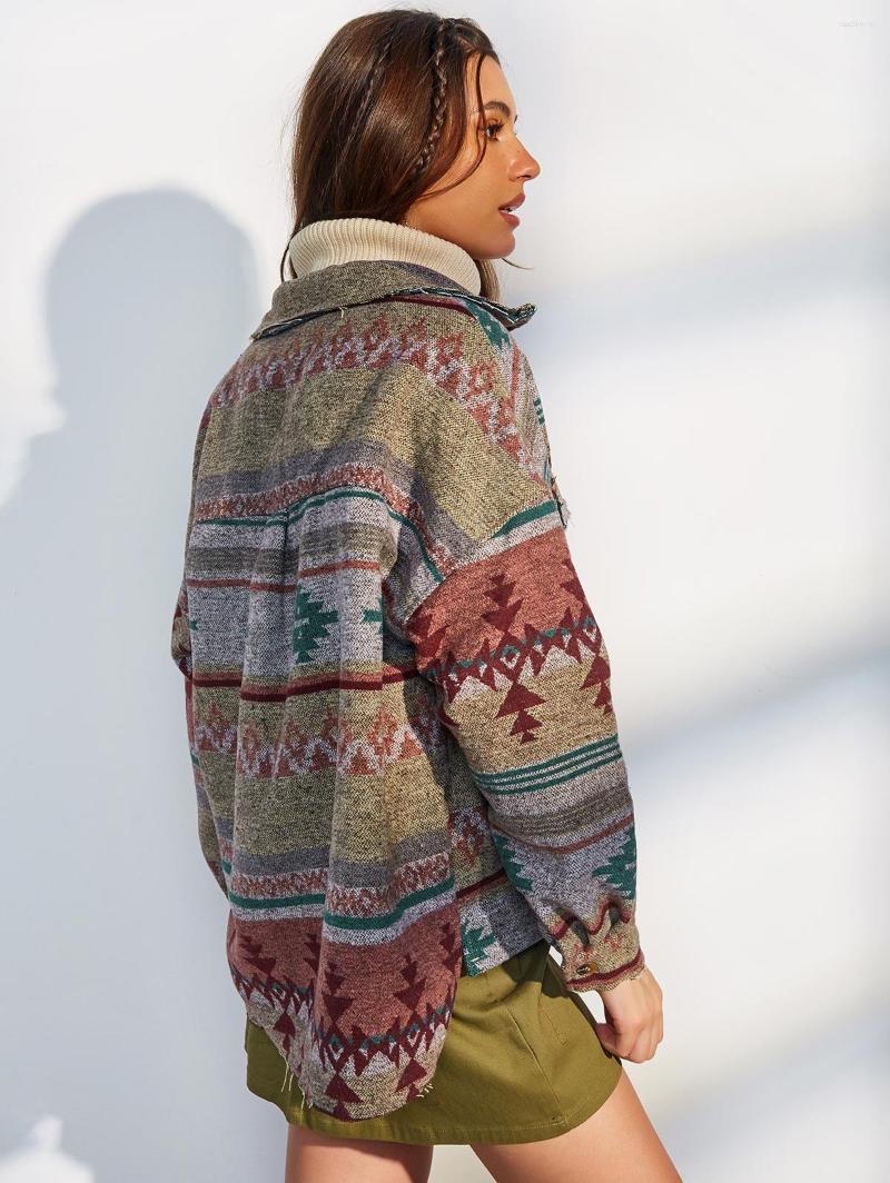 Women' Jackets ZAFUL Ethnic Aztec Print Cargo Pockets High Low Jacket Women Turn Down Collar Single Breasted Shacket Coat Spring Autumn, Multi
Women' Jackets ZAFUL Ethnic Aztec Print Cargo Pockets High Low Jacket Women Turn Down Collar Single Breasted Shacket Coat Spring Autumn, Multi