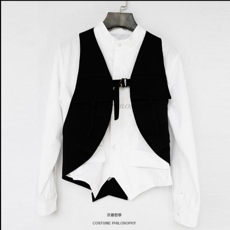 Men' Vests -6xl Tide Men' Clothing Hair Stylist Designers Irregular Personality Vest Coat Black Casual Outerwear Plus Size Costumes
Men' Vests -6xl Tide Men' Clothing Hair Stylist Designers Irregular Personality Vest Coat Black Casual Outerwear Plus Size Costumes