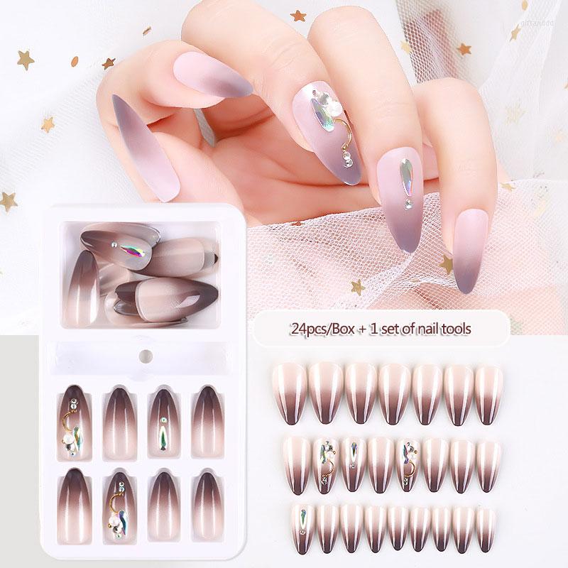 False Nails WINMIR 24pcs Laser Gradient Color Fake With Drill French Full Coverag Coffin Pressed On Wearing Tools Nail Art
False Nails WINMIR 24pcs Laser Gradient Color Fake With Drill French Full Coverag Coffin Pressed On Wearing Tools Nail Art