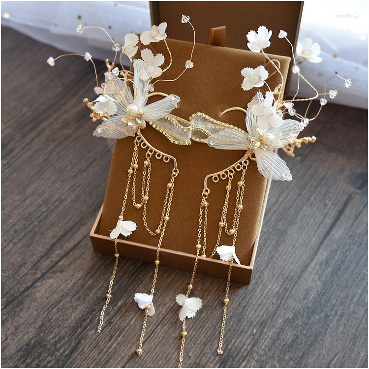 Hair Clips Korean Tassel Ear Hang Bride Style Headdress Beautiful Hanging Wedding Accessories 
Hair Clips Korean Tassel Ear Hang Bride Style Headdress Beautiful Hanging Wedding Accessories