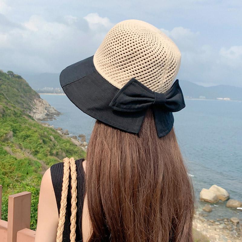 Berets Summer Women Hollow Knitted Bucket Hat Big Bow Outdoor Breathable Straw Hats Patchwork Travel Beach Portable Sun Caps Female, Beige
Berets Summer Women Hollow Knitted Bucket Hat Big Bow Outdoor Breathable Straw Hats Patchwork Travel Beach Portable Sun Caps Female, Beige