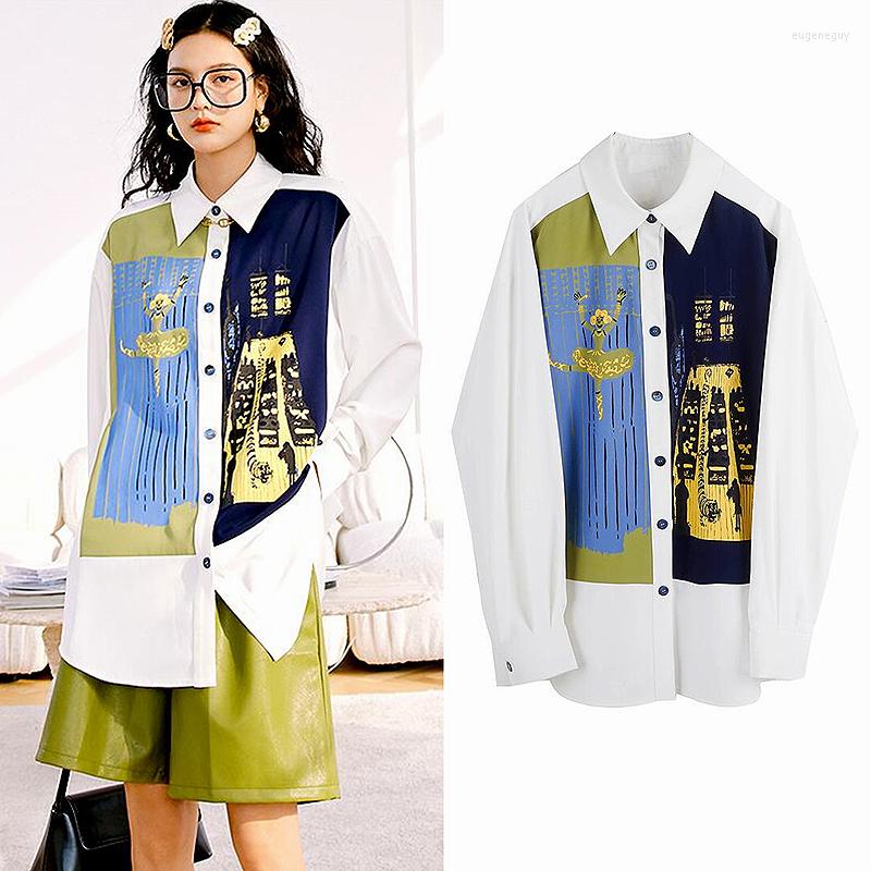 Women' Blouses Tide Turn Down Collar Long Sleeve Blouse Shirts Women Tops Streetwear BF Style Printed Patchwork Casual Loose Woman SL449, Multi
Women' Blouses Tide Turn Down Collar Long Sleeve Blouse Shirts Women Tops Streetwear BF Style Printed Patchwork Casual Loose Woman SL449, Multi