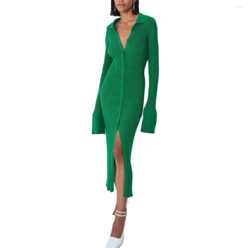 Women' Sweaters Autumn Fashion Women' Dark Green Knit Sweater Dress Long Trumpet Sleeve V-Neck Button Shirts Dresses For Women Casual
Women' Sweaters Autumn Fashion Women' Dark Green Knit Sweater Dress Long Trumpet Sleeve V-Neck Button Shirts Dresses For Women Casual